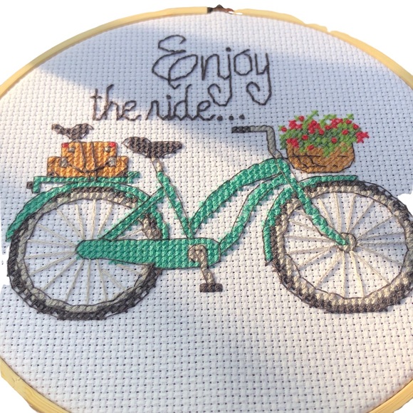 Enjoy the Ride Bike Cross Stitch - Picture 2 of 5
